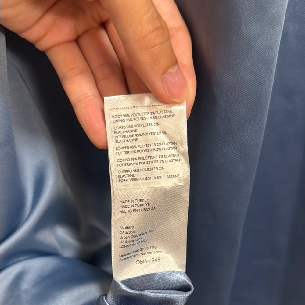 Anthropologie Blue Ruched Cocktail Dress - Picture 6 of 6